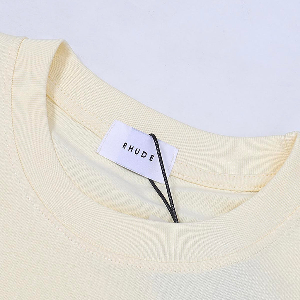 Rhude T-shirts Horse Frame Printing Cotton Casual Short Sleeve Men and Women