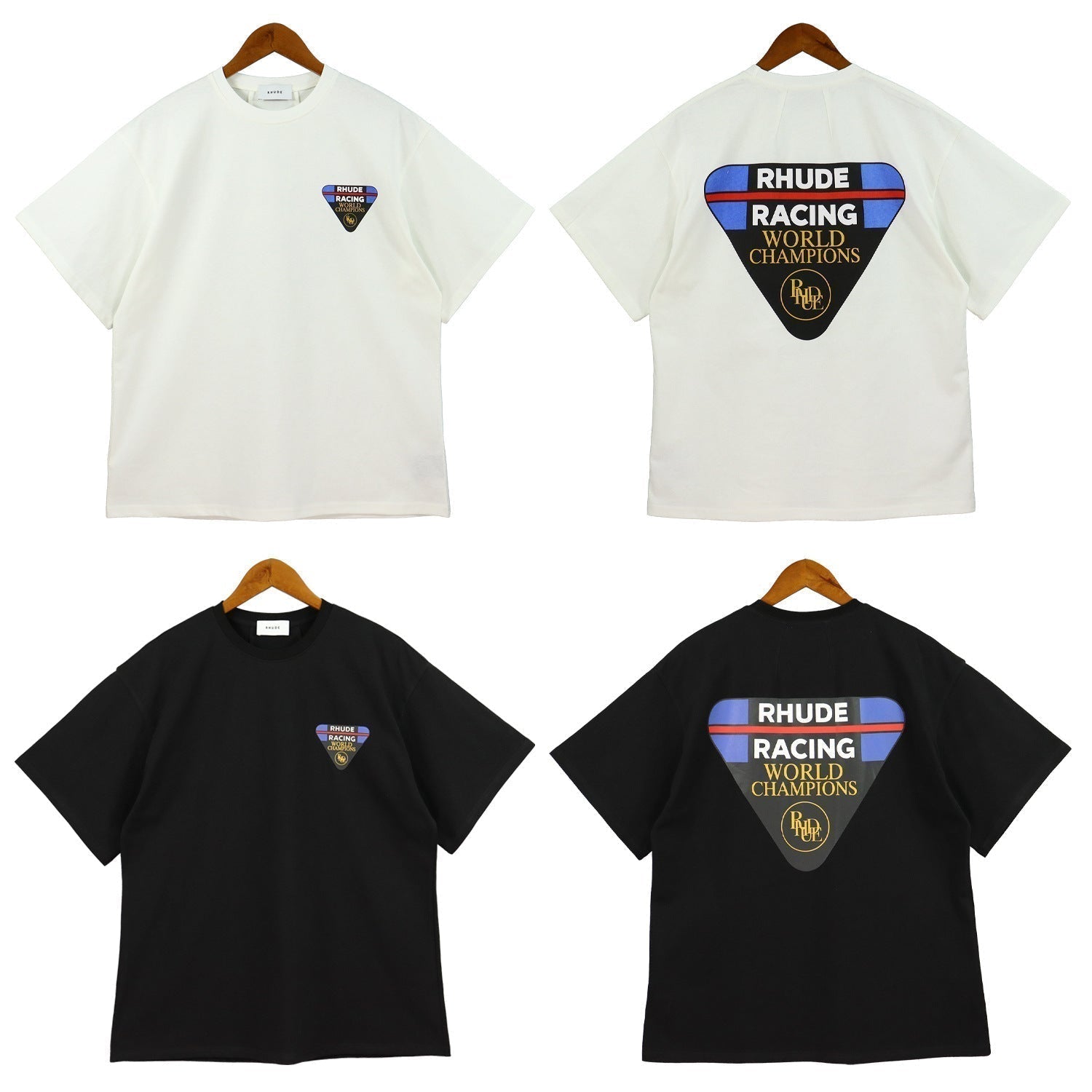 Rhude T-shirt Inverted Triangle Letter Print Short Sleeve T-shirt